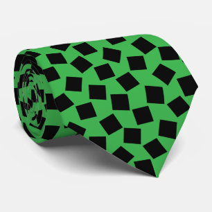 Corbata Cuadrados Irregulares - Negro sobre Verde Kelly