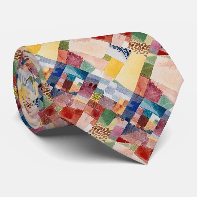 Corbata Cuadrícula abstracta – Estructura vibrante (Enrollado)
