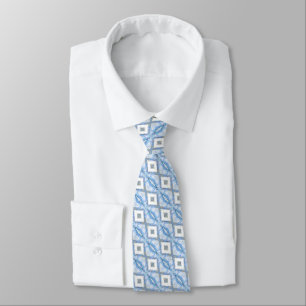 Corbata Cuadrícula de Diamante - Azul Seguido