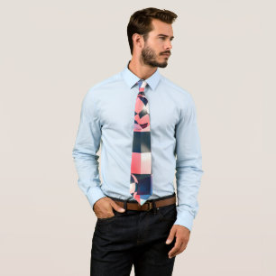 Corbata Cuadrícula de tablero de ajedrez 3D con patrón de