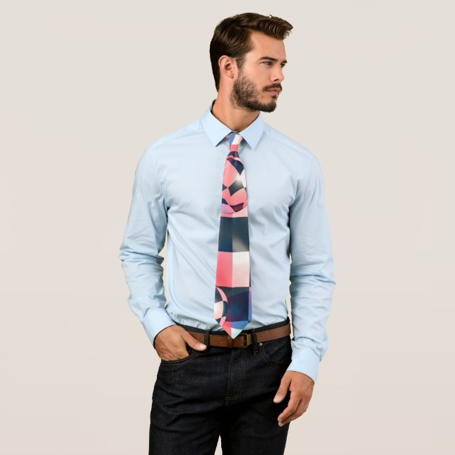 Corbata Cuadrícula de tablero de ajedrez 3D con patrón de  (In situ)