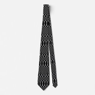 Corbata Cuadrícula geométrica en blanco y negro + tus idea