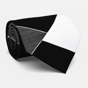 Corbata Cuadrícula geométrica monocroma Gris blanco negro