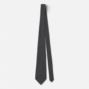 Corbata Cuadrícula Hexagonal Negra Negra