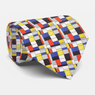 Corbata Cuadrícula Mondrian – Bloques de Arte Abstracto