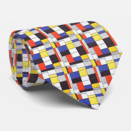 Corbata Cuadrícula Mondrian – Bloques de Arte Abstracto
