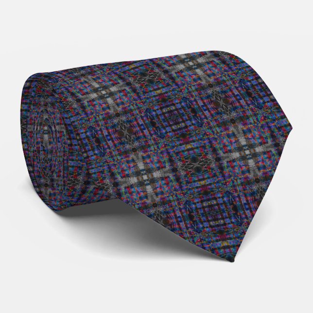 Corbata Cuadrícula urbana: sutil tejido geométrico (Enrollado)