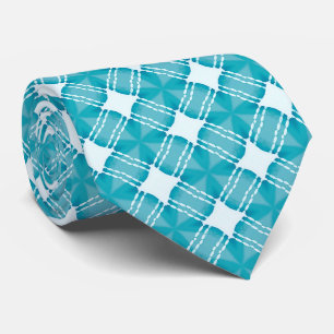Corbata Cuadrícula y estrellas Gingham Blue