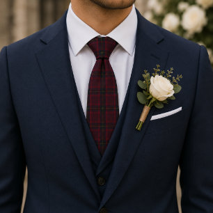 Corbata Cuadro Burdeos Patrimonio