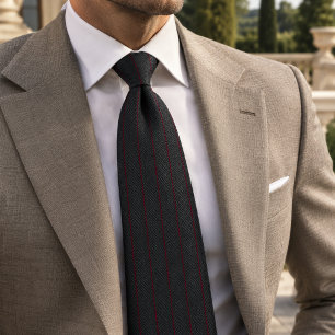 Corbata Cuadro de Carbón Burgundy con Pinstripe