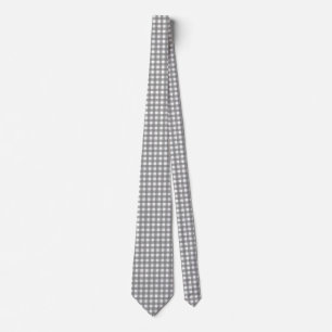 Corbata Cuadro de Gingham de Ceniza Gris