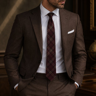 Corbata Cuadro de ventana burdeos