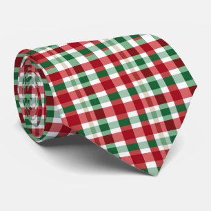 Corbata Cuadro Escocés Rojo Verde Blanco Alegre Rústico Ho