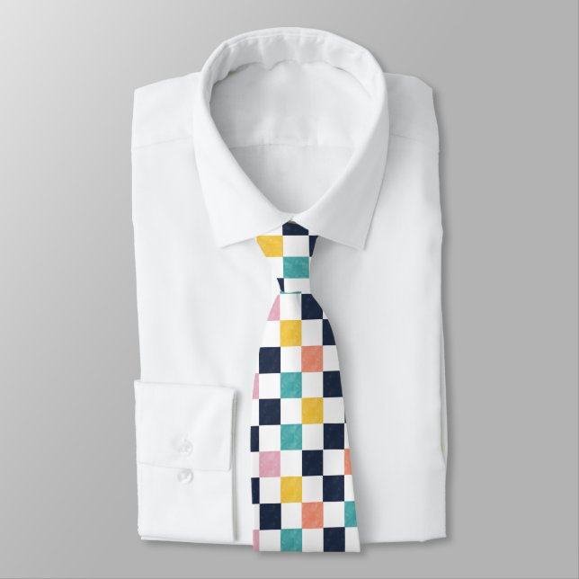 Corbata Cuadro moderno de acuarela  (Atado)