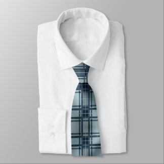 Corbata Cuadros de Tartán Gris Azul