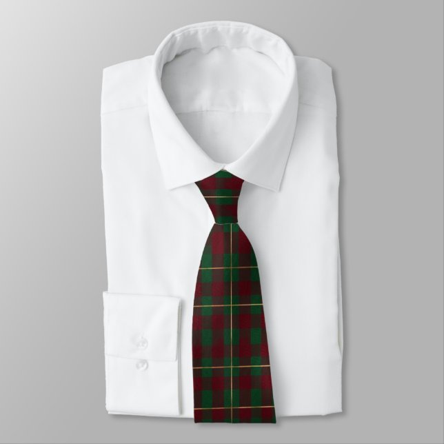 Corbata Cuadros de Tartán Rojo Verde (Atado)
