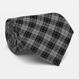 Corbata Cuadros Douglas Gris Tartán Negro Gris