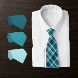 Corbata Cuadros en azul-teal petrolero, teal oceánico, aqu