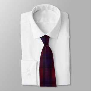 Corbata Cuadros Escoceses Acojedores Burgundy Granate Púrp