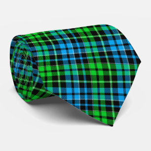 Corbata Cuadros Escoceses Azules y Verdes Tartán Negro