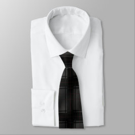 Corbata Cuadros Escoceses Clásicos Gris Negro