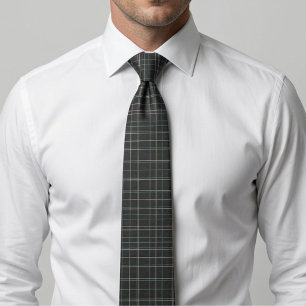 Corbata Cuadros Escoceses Gris Carbón 