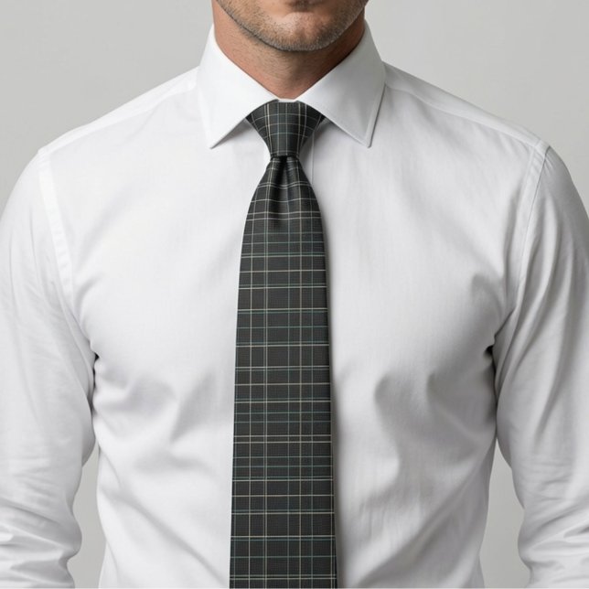 Corbata Cuadros Escoceses Gris Carbón  (Subido por el creador)