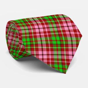 Corbata Cuadros Escoceses Rosa y Verde Rojo