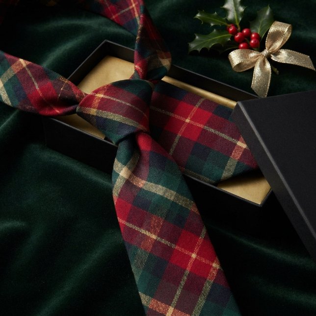Corbata Cuadros Escoceses Tradicionales Rojo Verde Tartán (Subido por el creador)