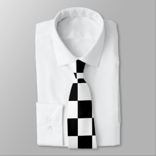 Corbata Cuadros grandes en blanco y negro