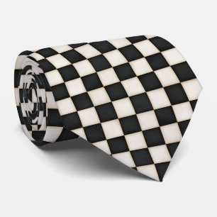 Corbata Cuadros negros y blancos antiguos
