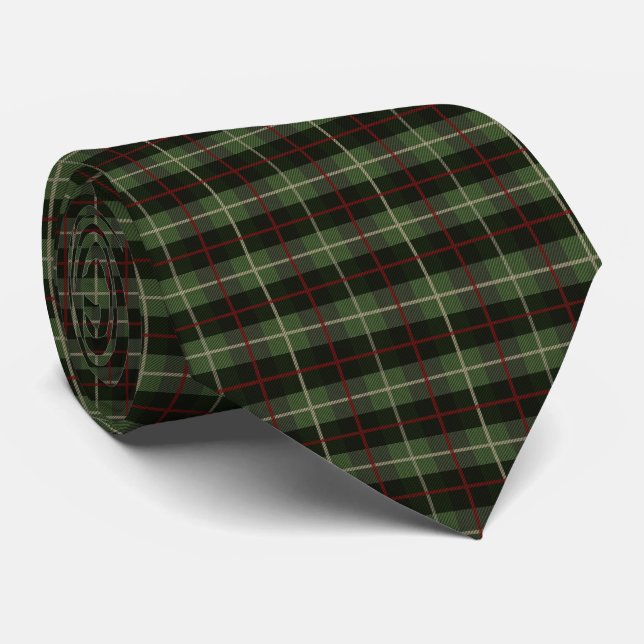 Corbata Cuadros Tartán Rojo Verde Negro Hombres (Enrollado)