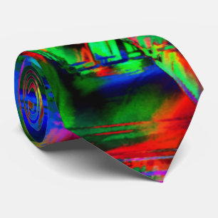 Corbata Cuadros torcidos con "pinceles" de color verde