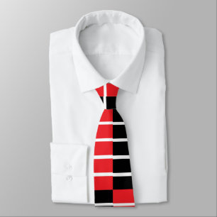 Corbata Cuadros y Rayas Negros Rojos