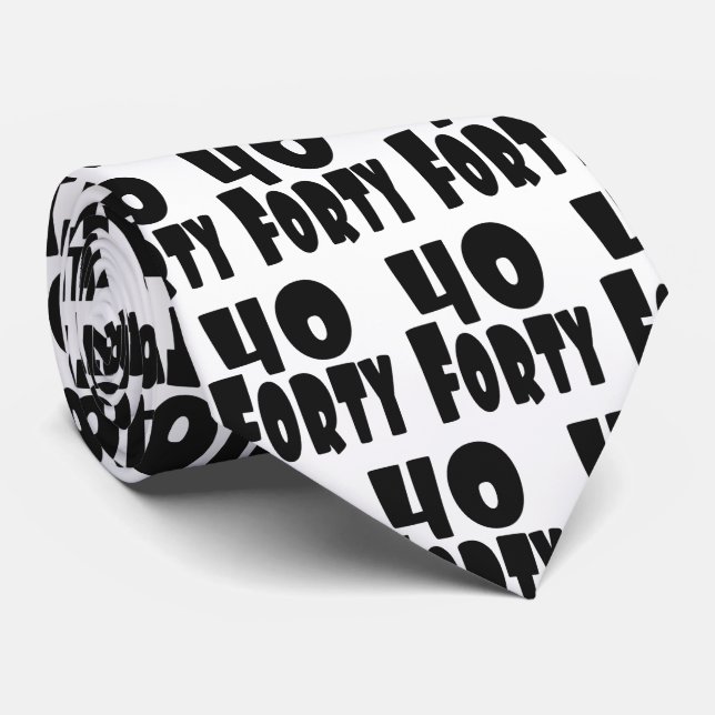 Corbata Cuarenta GRANDES 40 40 cumpleaños (Enrollado)
