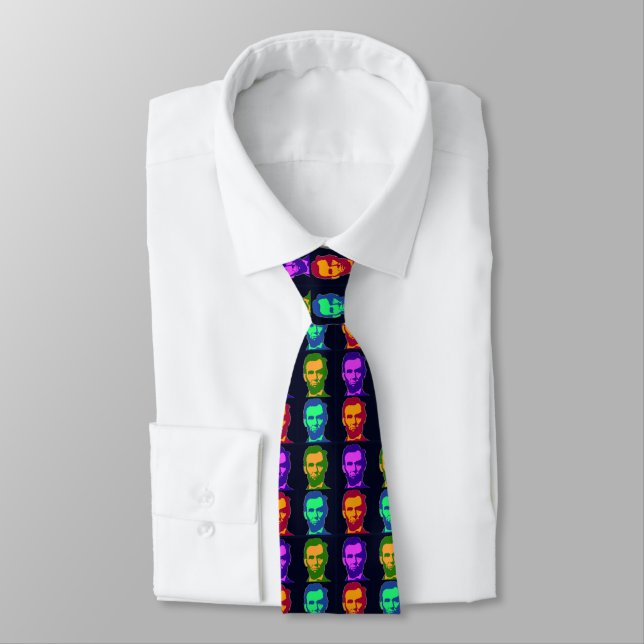 Corbata Cuatro Abraham Lincolns de Pop Art (Atado)