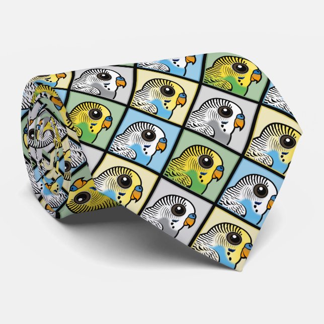 Corbata Cuatro color Budgies (Enrollado)
