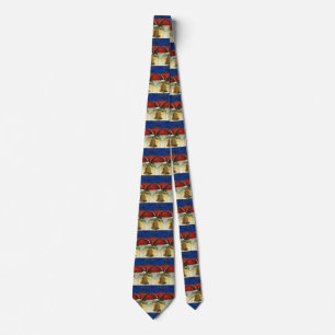 Corbata Cuatro de julio vintage con águila y campana de la