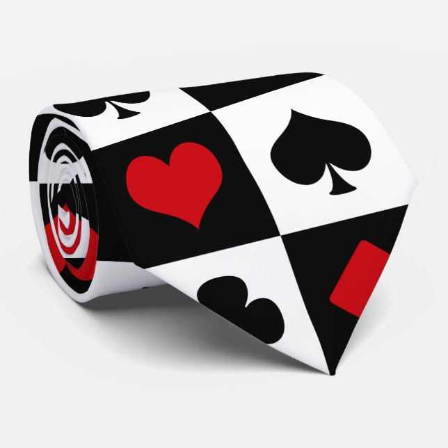 Corbata Cuatro trajes de cartas (Enrollado)