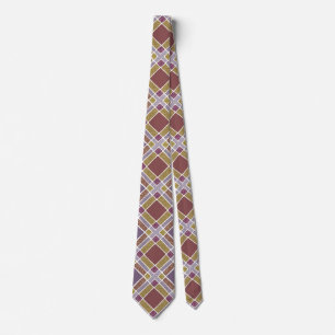 Corbata Cubierta de diamante a cuadros - Marrón dorado