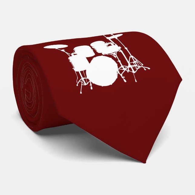 Corbata Cubierta de la silueta blanca del juego del tambor (Enrollado)