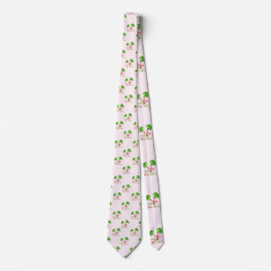 Corbata Cubierta Rosa Las Palmas Navidades Tropicales Sant