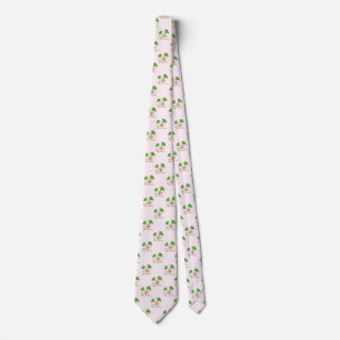 Corbata Cubierta Rosa Las Palmas Navidades Tropicales Sant