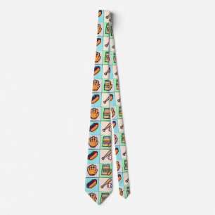 Corbata Cubo de dibujo con tema de béisbol