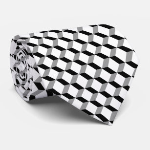 Corbata Cubos blancos geométricos modernos y elegantes