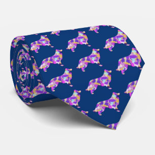 Corbata Cuello azul púrpura del perro del collie de borde