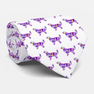 Corbata Cuello blanco morado del perro del perro de la col
