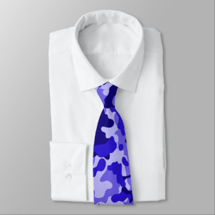 Corbata Cuello Camuflaje Azul Océano