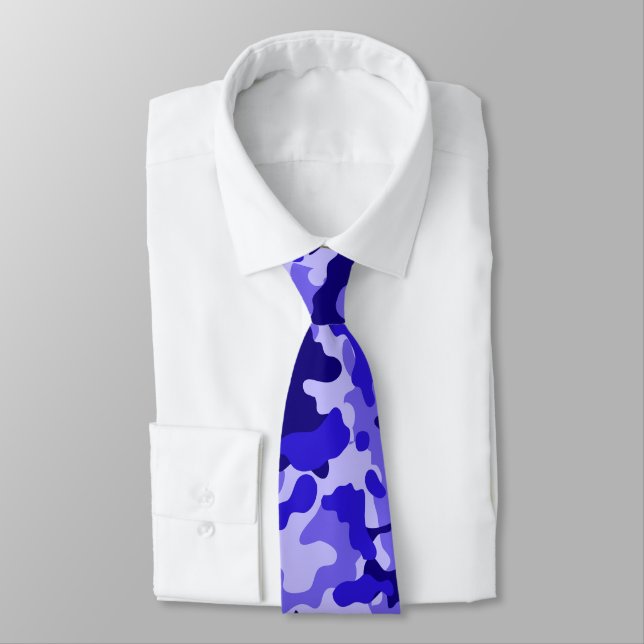 Corbata Cuello Camuflaje Azul Océano (Atado)