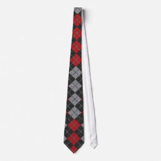 Corbata Cuello De Argyle En Negro, Rojo Y Gris
